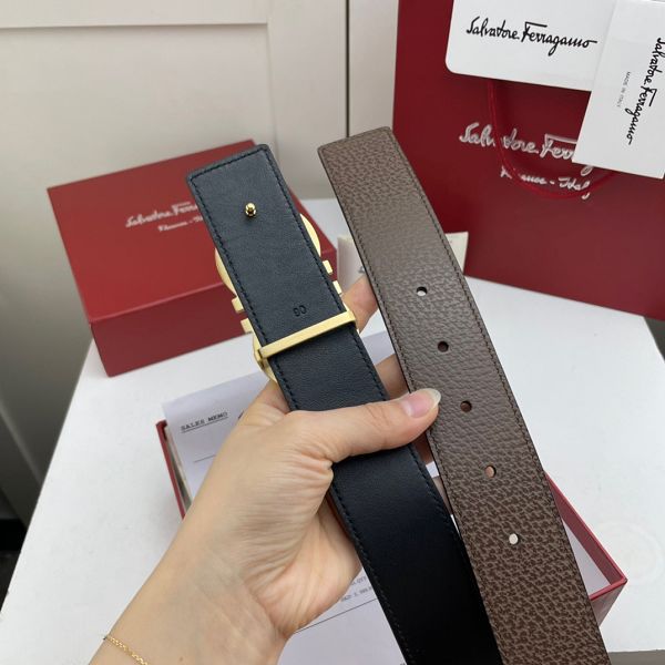 salvatore ferragamo皮帶 菲拉格慕2022新款 HF032905頭層牛皮豬皮紋時尚腰帶