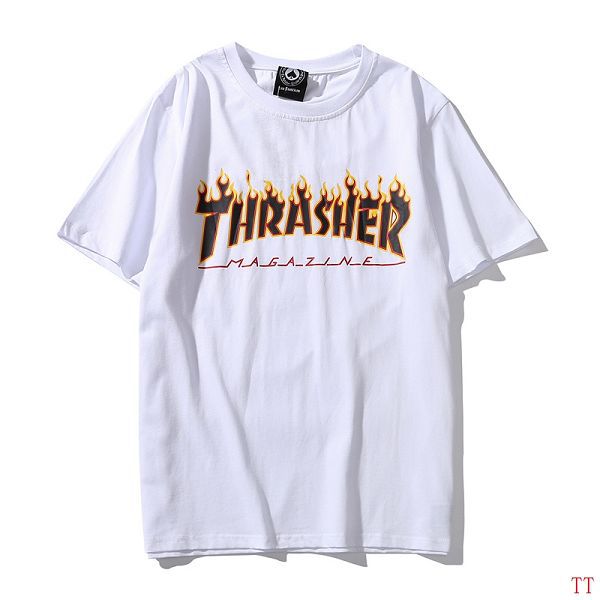 火焰thrasher短袖,thrasher火焰 thrasher 短袖 2017新款 火焰字母时尚男生圆领短袖t恤 白黑色
