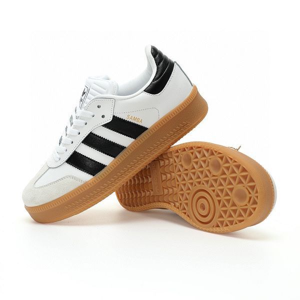 Adidas Samba XLG 情侶款黑白麵包厚底低幫復古運動板鞋