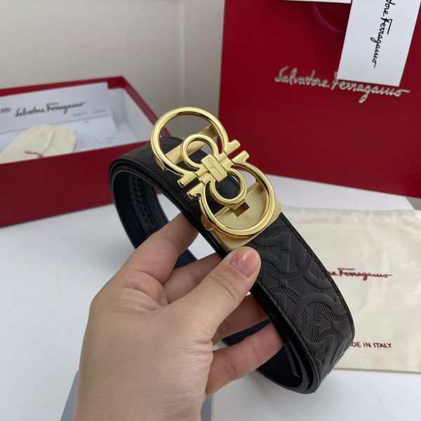 salvatore ferragamo皮帶 菲拉格慕2022新款 HF0522-9牛皮壓花紋時尚腰帶