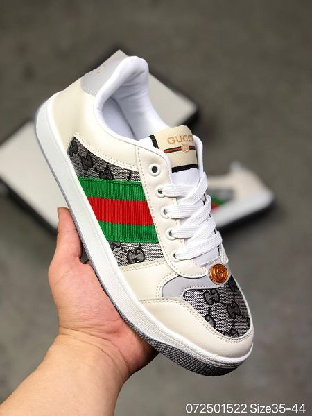 gucci 2020新款 拼色刺繡情侶款低幫休閒板鞋