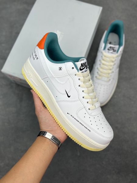 Nike Air Force 1 2023新款 空軍一號白綠橙男女生休閒運動板鞋