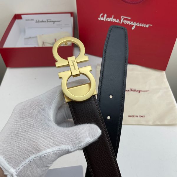 salvatore ferragamo皮帶 菲拉格慕2022新款 HF0522-3牛皮荔枝紋時尚腰帶