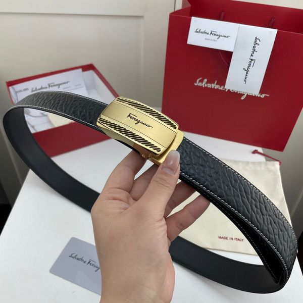 salvatore ferragamo皮帶 菲拉格慕2022新款 HF032701頭層牛皮大象紋時尚腰帶