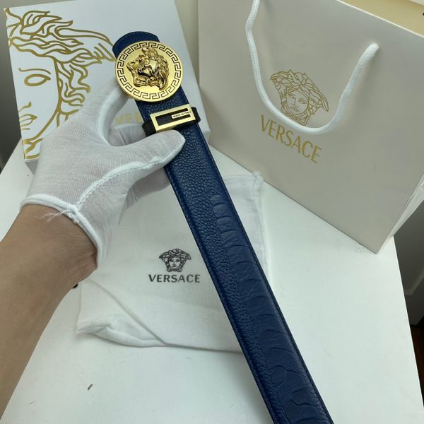 versace皮帶 範思哲2022新款 HF0522-1牛皮鱷魚紋時尚腰帶