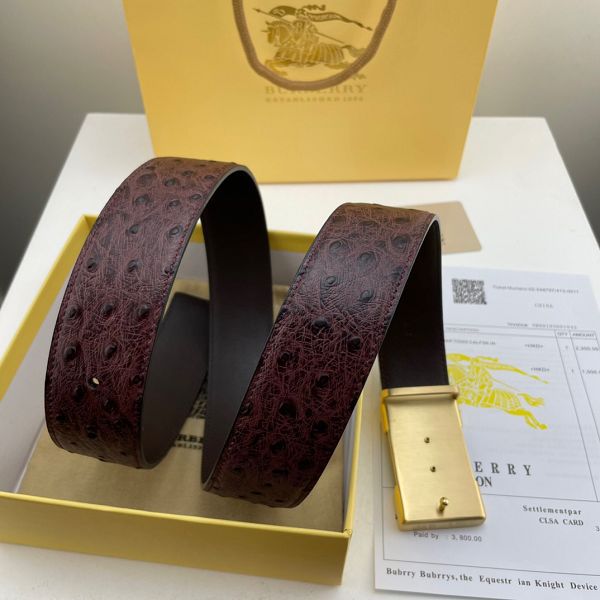 burberry皮帶 巴寶莉2021新款 HF032801頭層牛皮鴕鳥紋時尚腰帶