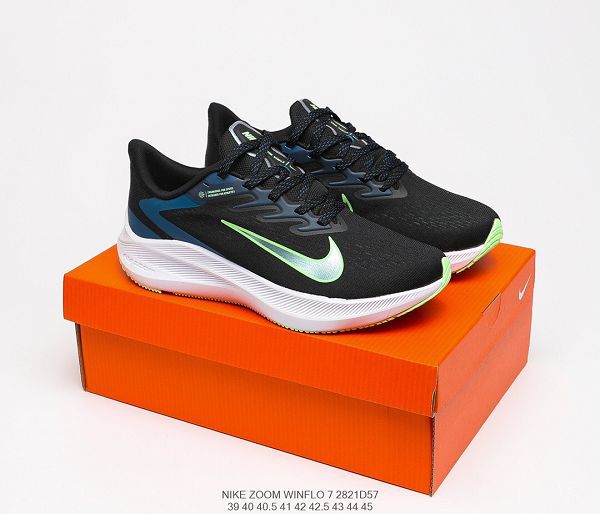 Nike Zoom WINFLO 7 2021新款 後掌氣墊男款休閒慢跑鞋 帶半碼