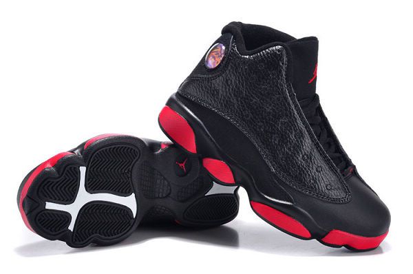 air jordan 乔丹13代 2015新品上市 熊猫童鞋新配色篮球鞋 黑红色