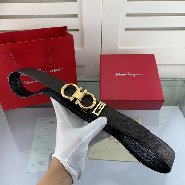 salvatore ferragamo皮帶 菲拉格慕2020新款 HF2020017牛皮荔枝紋時尚腰帶