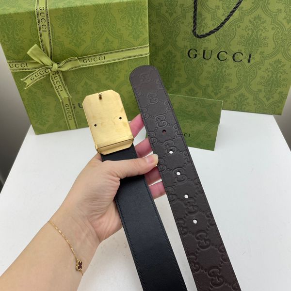 gucci皮帶 古馳2022新款皮帶 HF032906頭層牛皮壓G花紋百搭腰帶