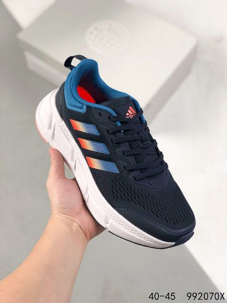 adidas QUESTARSTRIKE 2022新款 三葉草爆米花網面男生跑步鞋