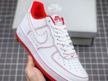 Nike Air Force 1 07 2021新款 白紅縫線全掌內置蜂窩氣墊男女款板鞋