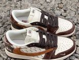 Travis Scott x Nike Air Jordan 1 Low x The North Face 2025最新男女款反轉白棕小鉤倒鉤運動鞋