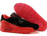 nike air max 90系列 玫瑰繡標時尚氣墊情侶鞋 黑紅色