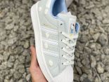 Hollo Kitty x AD Originals Superstar 2025新款女鞋 聯名淺灰藍貝殼頭板鞋